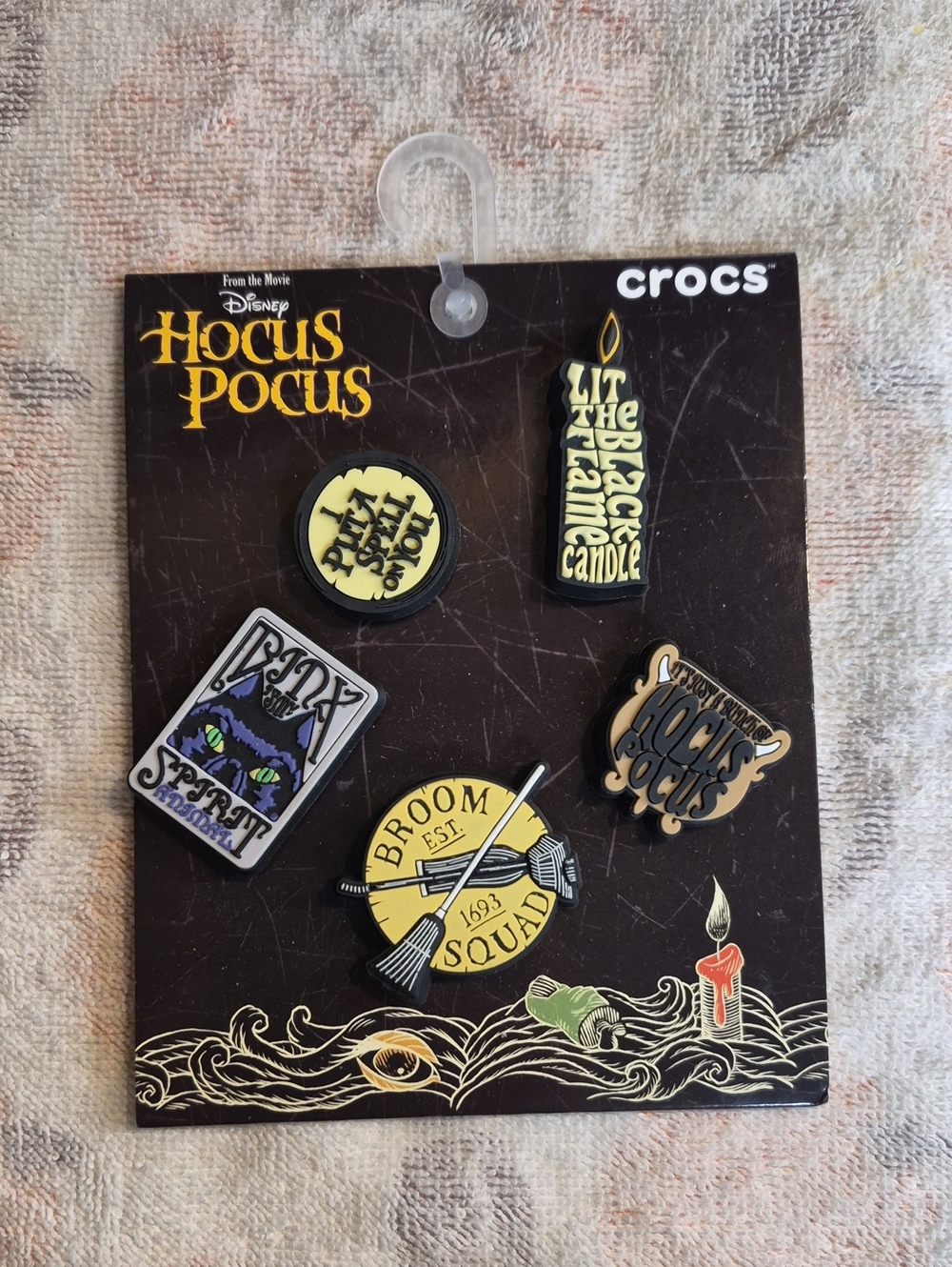 CROCS Hocus Pocus Jibbitz Charm Pack - Black and Yellow Accents